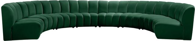 Meridian Furniture Infinity 8-Piece Green Velvet Modular Sectional-0