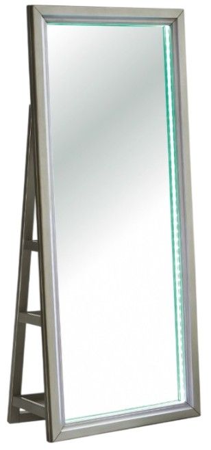 Signature Design by Ashley® Evesen Champagne Floor Standing Mirror with Storage and LED-4