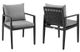 Armen Living Grand Black Outdoor Patio 2-Piece Dining Chair Set-0