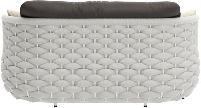 Zuo® Modern Coral Reef Gray/White Aluminum Outdoor Loveseat -4