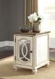 Signature Design by Ashley® Realyn Brown Cabinet Door Chairside End Table with White Base-4