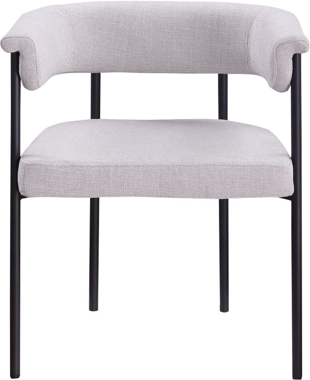 Meridian Furniture Malin Gray Linen Textured Upholstered Dining Arm Chair-1