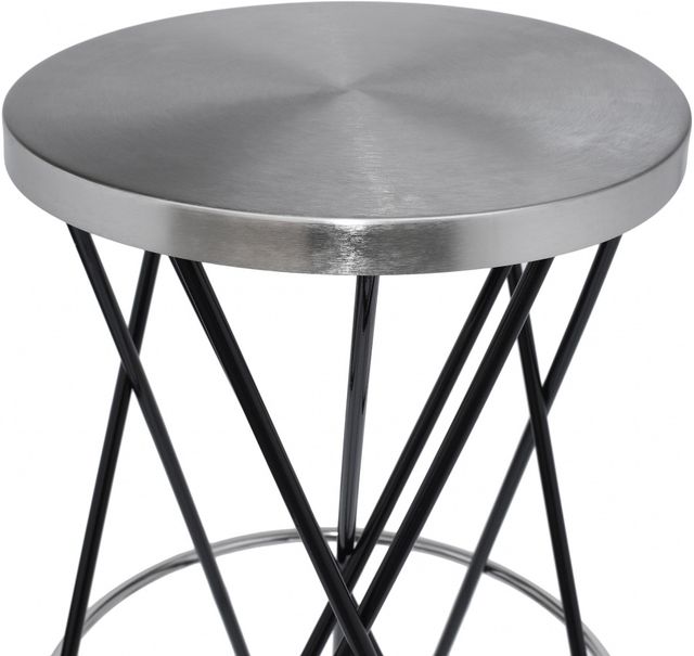 Meridian Furniture Mercury Silver/Black Bar Stool-2