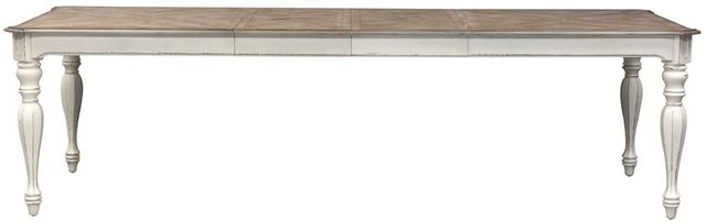 Liberty Furniture Magnolia Manor Weathered Bark 2-Leaves Extendable Dining Table with Antique White Base-2