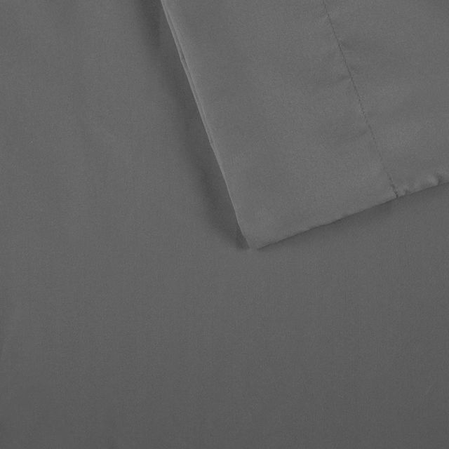 Olliix by Intelligent Design Microfiber Charcoal Full Sheet Set with Side Storage Pockets-1