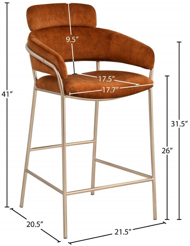 Meridian Furniture Yara Cognac Counter Stool-2