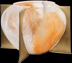 Uttermost® Amber Swirl Brass/White/Yellow Vase