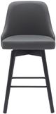 Armen Living Sicily Gray/Black Swivel Bar Stool-1
