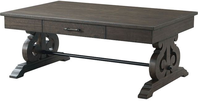 Elements International Stone 3-Piece Smokey Dark Ash Occasional Table Set-1