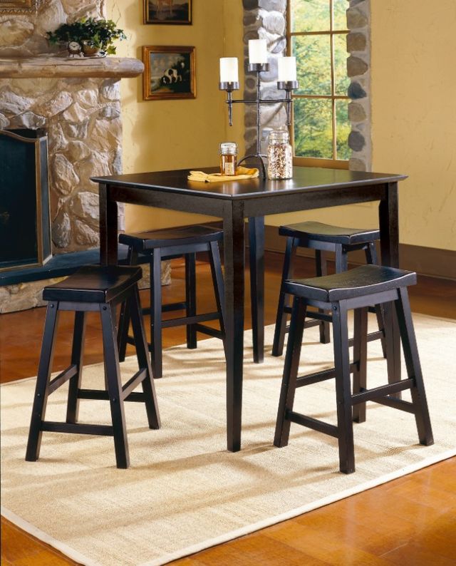 Homelegance® Saddleback Black Pub Height Stool-1