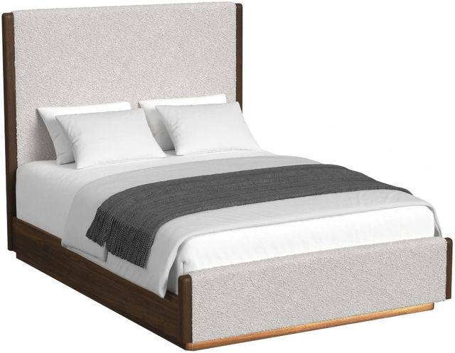 Elements International Brisbane Boucle Beige/Brown Queen Upholstered Panel Bed-0