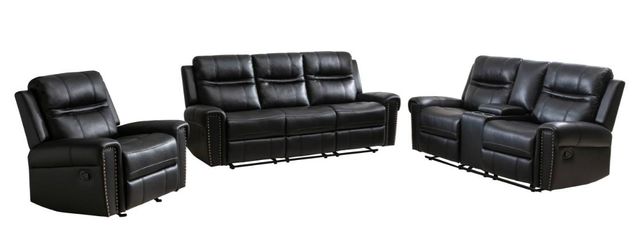 Mazin Furniture Emerson Black Manual Reclining Sofa -3