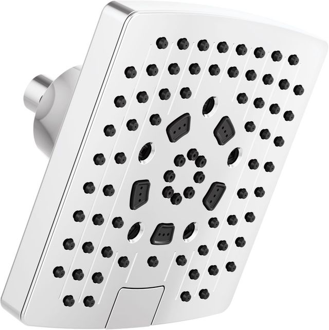 Brizo Essential™ Polished Chrome Linear Square H2Okinetic® Multi-Function Wall Mount Showerhead-0