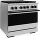 ZLINE Marino 36" Stainless Steel Pro Style Gas Range with Matte Black Accents-3