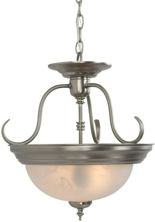 YHD Nickel 15'' Incandescent Semi-Flush Mount Lighting-0