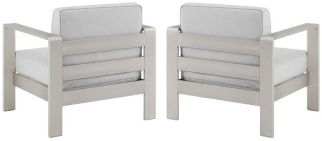 Linon Key Largo 2-Piece Gray Aluminum/Fabric Outdoor Chairs-4