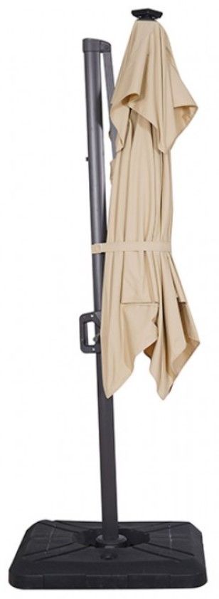 Furniture of America® Xico Beige Aluminum/Fabric Outdoor Patio Umbrella and Base-3