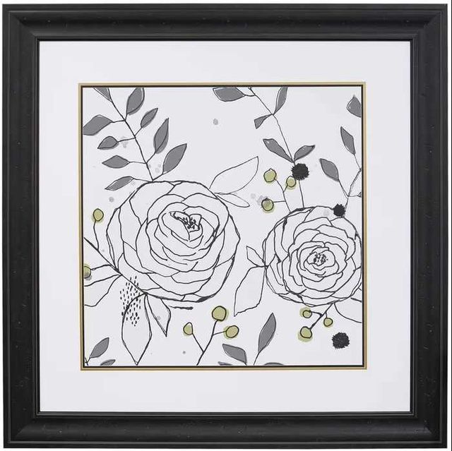 Stylecraft Limbing Roses White/Gray Wall Art-0