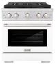 ZLINE Paramount 30" 4.2 Cu. Ft. Stainless Steel Gas Range with 4 Burner DuoPro™ Cooktop and Convection Gas Oven with White Matte Door-0