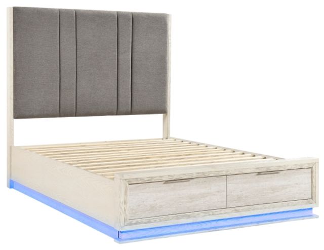 Homelegance® Noctis Beige/Gray California King Platform Bed with Footboard Storage-3