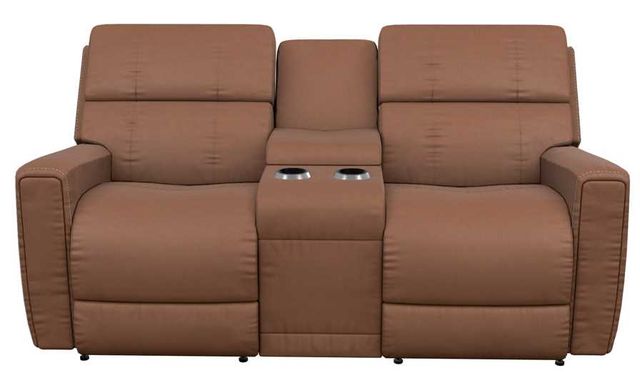 La-Z-Boy® Apollo Caramel Leather Power Reclining Loveseat with Console Headrest and Lumbar-1