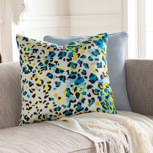 Surya Chloe Bright Yellow 20"x20" Toss Pillow with Down Insert-4
