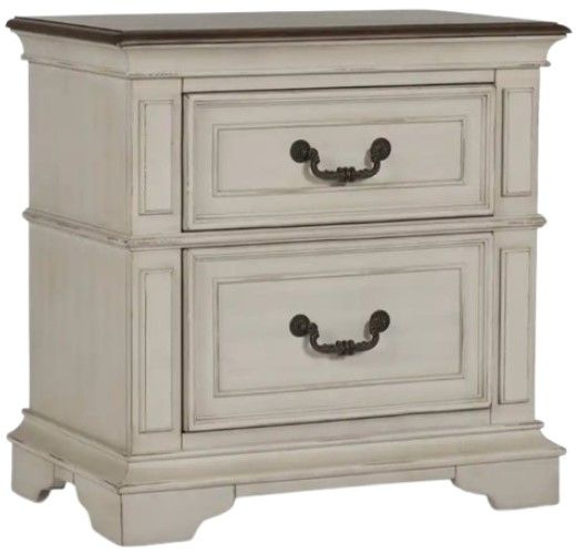 New Classic® Home Furnishings Anastasia 4-Piece Antique White Queen Panel Bedroom Set-4
