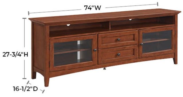 Whittier Wood® Furniture McKenzie Glazed Antique Cherry 74" Sound Bar Media Console-1