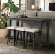 Elements International Morrison 4-Piece Smokey Gray Oak Occasional Bar Table Set-0