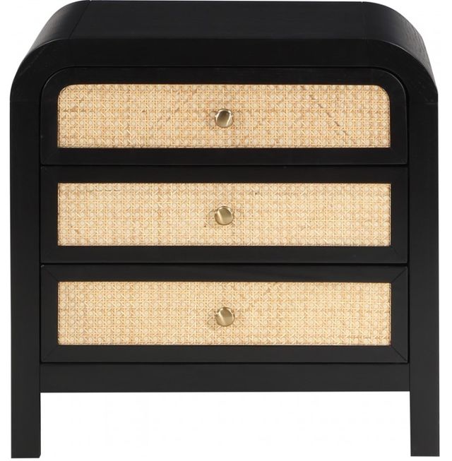 Meridian Furniture Siena Black/Natural Nightstand-1