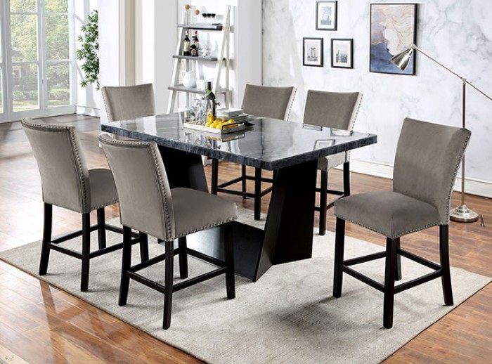 Furniture of America® Opheim 7-Piece Black Counter Height Dining