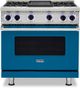 Viking® 7 Series 36" Alluvial Blue Pro Style Natural Gas Range with 12" Reversible Griddle-0