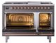 Ilve® Nostalgie II Noblesse 48'' Graphite Matte Pro Style Dual Fuel Range with Copper Trim-2