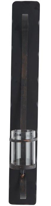 Deco Marche Black Scroll Long Pillar Wall Sconce-1