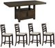 Elements International Colorado Dining 5 Piece Set with 4 Side Chairs-0