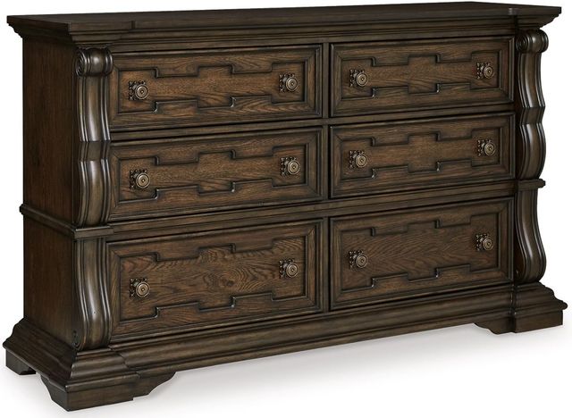 Signature Design by Ashley® Maylee 4-Piece Dark Brown King Upholstered Bed Set-2