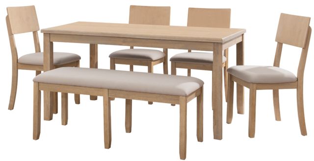 Linon Jordan 6-Piece Gray Wash Dining Set-0