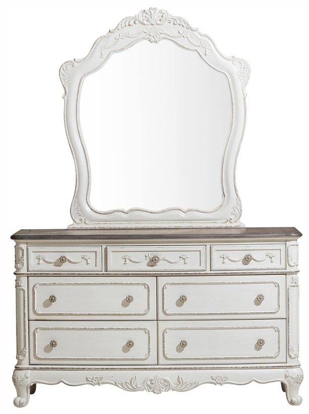 Homelegance® Cinderella Antique White/Gray Mirror-2