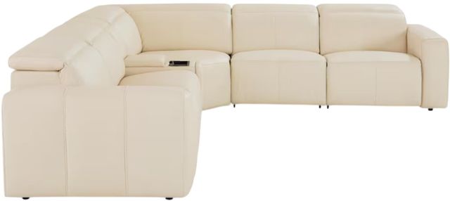 Bassett® Furniture Club Level Airy 6-Piece Linen Leather Power Reclining Sectional-3