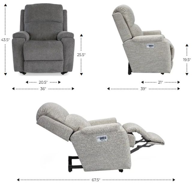 La-Z-Boy® Dorian Mineral Leather Power Wall Recliner with Headrest and Lumbar-2