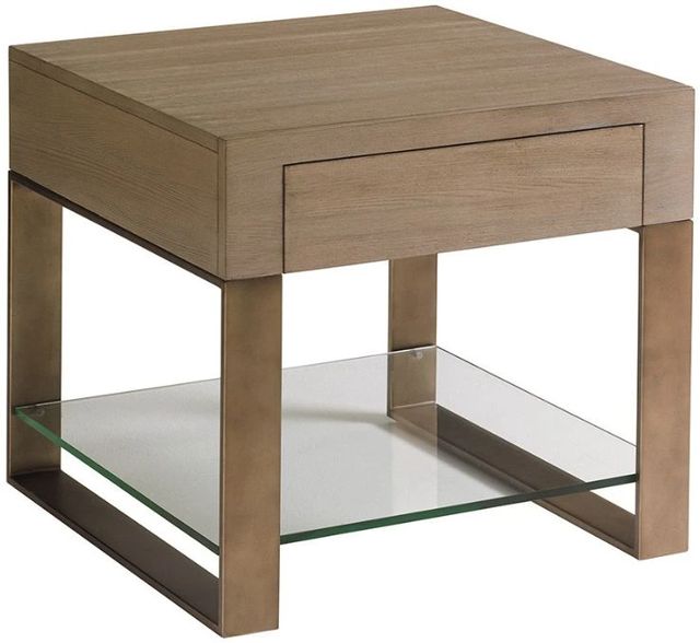 Lexington Home Shadow Play Empire Taupe Gray End Table-0