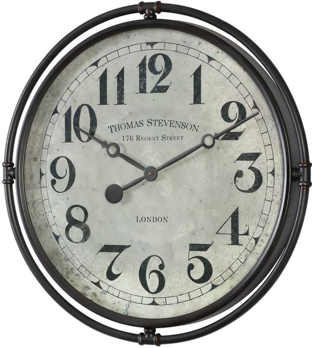 Uttermost® Nakul Smoke Gray Wall Clock-2