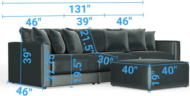 Jackson Furniture Remington 4-Piece Pine Small Spaced Sectional-2