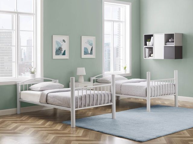 Powell® Heavy White Twin/Twin Metal Bunk Bed-2