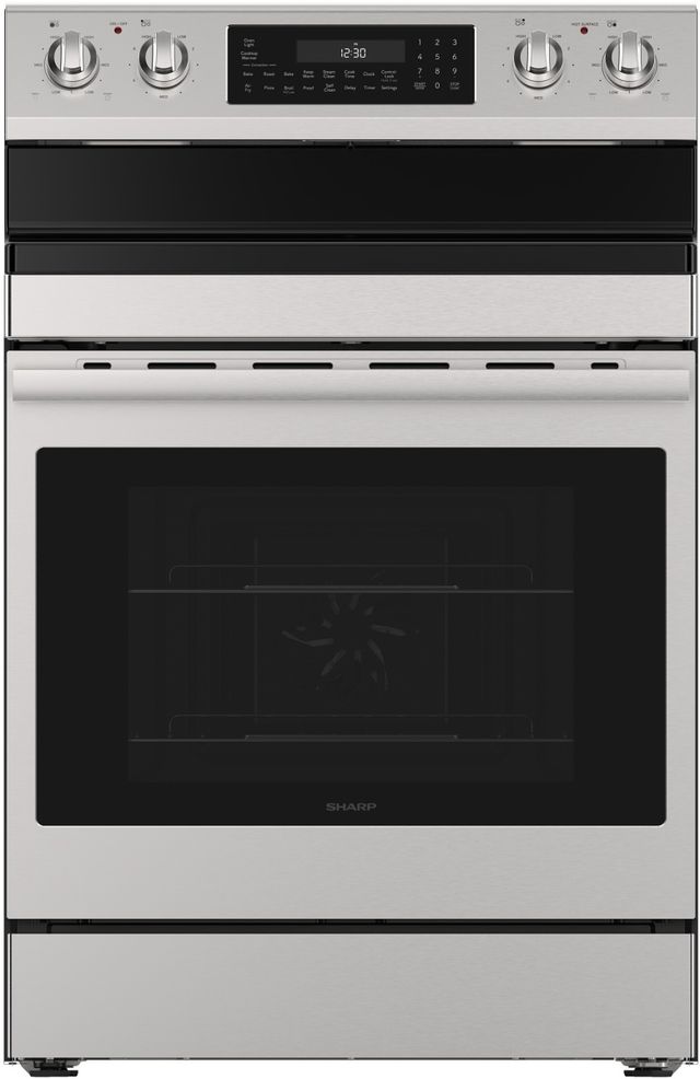 Sharp 30" Stainless Steel Freestanding Electric Range with True European Convection-0