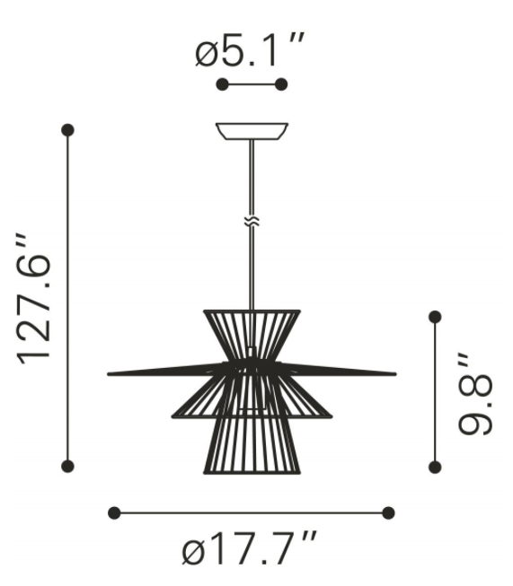 Zuo® Modern Azzi Gold Ceiling Lamp-3