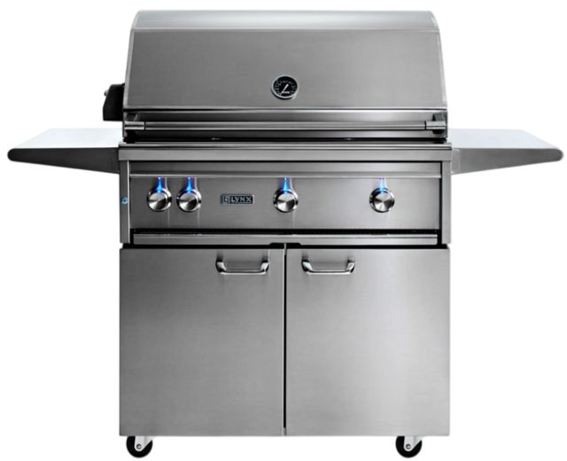 LYNX® Professional 3-Burner Stainless Steel Freestanding Liquid Propane Grill with 1 Trident Infrared Burner, 2 Ceramic Burners and Rotisserie-0