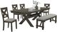New Classic® Home Furnishings Gulliver 6-Piece Rustic Brown Dining Set-0
