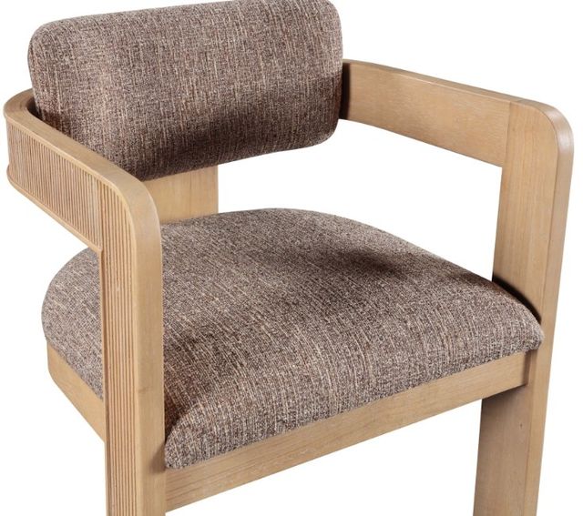 Meridian Furniture Sacha Brown/Natural Linen Textured Upholstered Dining Chair-4