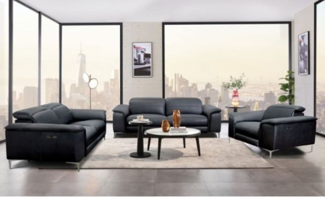 Furniture of America® Ascona Black Power Reclining Loveseat-3